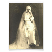 Vintage bröllop brudfototrycket