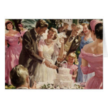 Vintage bröllopceremoni kort