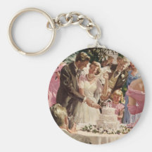 Vintage bröllopceremoni nyckelringar