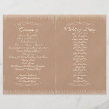 Vintage bröllopceremoniprogram custom flyer