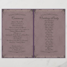 Vintage bröllopceremoniprogram custom flyer