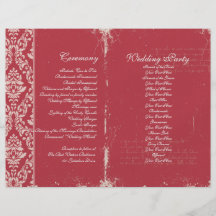 Vintage bröllopceremoniprogram custom flyer