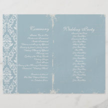 Vintage bröllopceremoniprogram flygblad