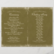 Vintage bröllopceremoniprogram flygblad designs