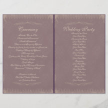 Vintage bröllopceremoniprogram full färg flygblad