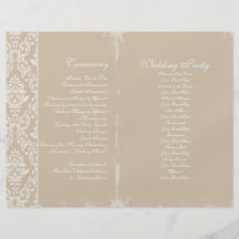 Vintage bröllopceremoniprogram personliga flygblad