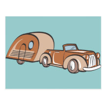 Vintage Camper and Auto Postcards