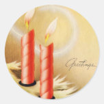 Vintage_Candles_stickers Runda Klistermärken