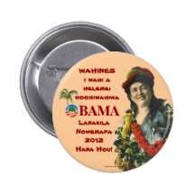 Vintage Hawaii Wahines för OBAMA BIDEN i pol 2012 Nål