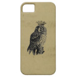 Vintage krönade ugglafågelugglor lantliga fåglar f iPhone 5 Case-Mate fodral