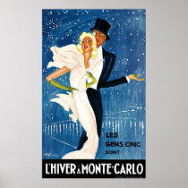 Vintage reser affischen, Monte - carlo