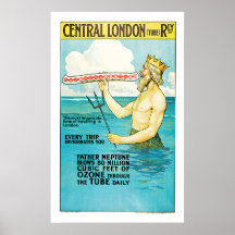 Vintage resor för centralLondon järnväg Affisch