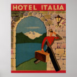 Vintage resor - hotellItalia affisch