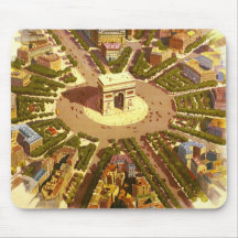 Vintage resoraffischArc de Triomphe Paris frankrik Musmatta