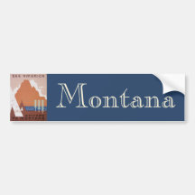 Vintage resoraffischen, ser Amerika, Montana Bildekal
