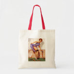 Vintage Retro Gil Elvgren klämmer fast upp flicka Tote Bag