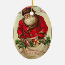 vintage_santa_old_christmas_oval _ornament jul dekorationer