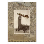 Vintage Santa över den stora Ben London julkortet