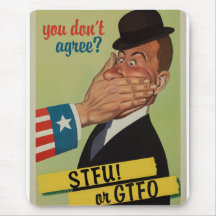 Vintage STFU eller GTFO Musmatta