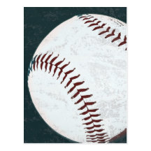 vintage utformad baseballbollvykort