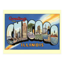 Vintageadressändring, Chicago, Illinois Vykort