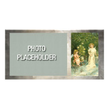 Vintageängeljul Photocard Anpassingsbara Fotokort