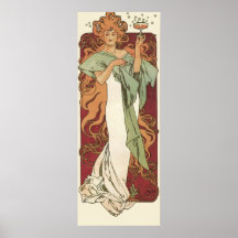 Vintageart nouveau, kvinnachampagneparty affisch