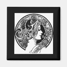 Vintageart nouveau kylskåps magneter