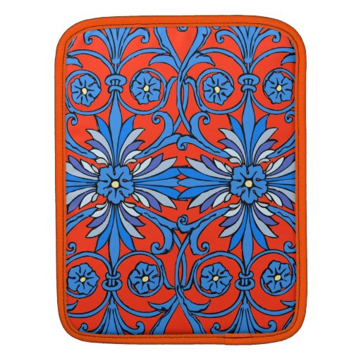 Vintageart nouveau skuggar in av blått iPad sleeve