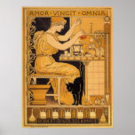 Vintageart nouveaukärlek erövrar all forskare affischer