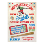 Vintagebaseballfödelsedagsfest inbjudan