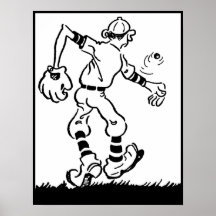 Vintagebaseballteckning Affisch