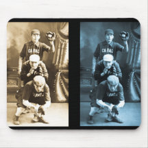 Vintagebasebollspelare - Sepia/Cyan Mus Matta