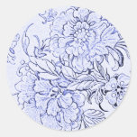 Vintageblommigt Klistermärken
