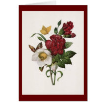 Vintageblommigtkonst Hälsnings Kort
