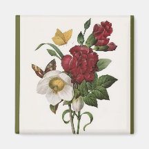 Vintageblommigtkonst Magnet För Kylskåp