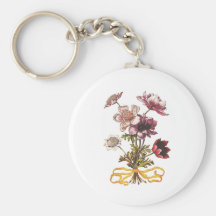 Vintageblommor Nyckel Ringar