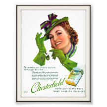 VintageChesterfield cigarett som annonserar 1939 Fotografier