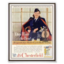 VintageChesterfield cigarett som annonserar 1942 Fotografiska Tryck