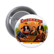 Vintagecigarretikett; Checkerscigarrer Knapp
