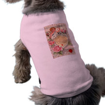 VintageCupid med duva- och kärlekbrev Hund Tee