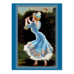 Vintagedamgolfspel Vykort