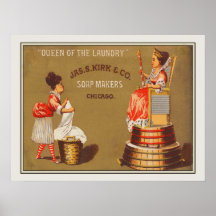 Vintagedrottning av tvätteritvålannonsen posters