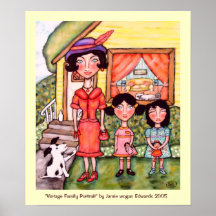 Vintagefamiljporträtt Posters