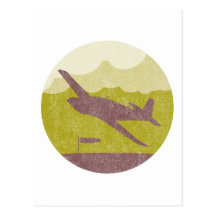 Vintageflygplan Vykort