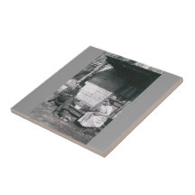 vintagefototrivet belägger med tegel kakel