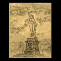 Vintagefrihetsgudinnan New York #2 - vykort vykort