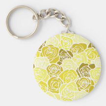 Vintagegul ros Keychain Nyckelringar