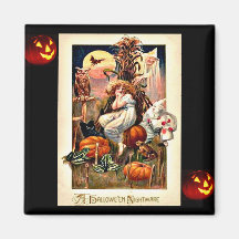 VintageHalloween mardröm Kylskåpsnagnet