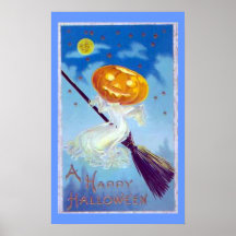 Vintagehappy halloweentryck posters